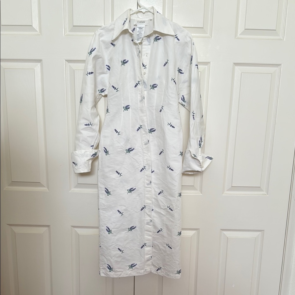 Max Mara line Sportmax White Long Sleeve Shirt Dress